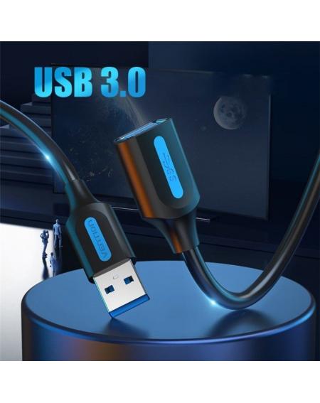 Cable Alargador USB 3.0 Vention CBHBH/ USB Macho - USB Hembra/ 2m/ Negro