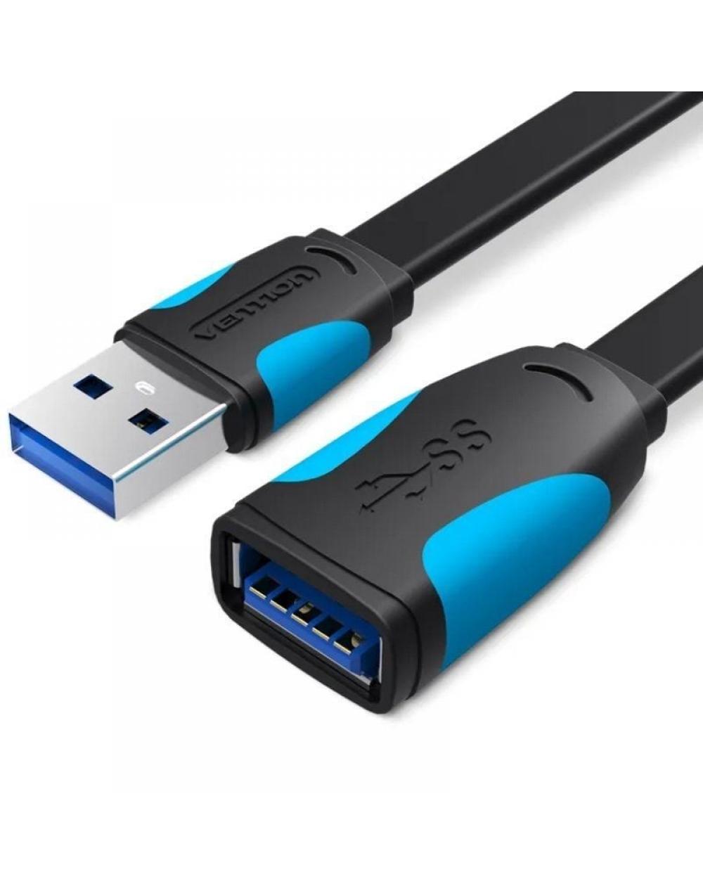 Cable Alargador USB 3.0 Vention VAS-A13-B100/ USB Macho - USB Hembra/ 1m/ Negro y Azul