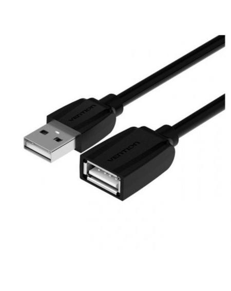 Cable Alargador USB 2.0 Vention VAS-A44-B200/ USB Macho - USB Hembra/ 2m/ Negro