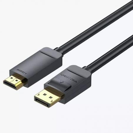 Cable Conversor Vention HAGBJ/ DisplayPort Macho - HDMI 4K Hembra/ 5m/ Negro