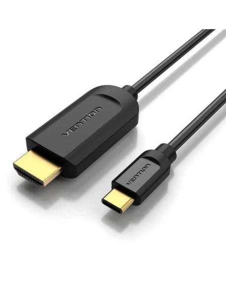 Cable Conversor HDMI 1.4 4K Vention CGUBF/ USB Tipo-C Macho - HDMI Macho/ 1m/ Negro