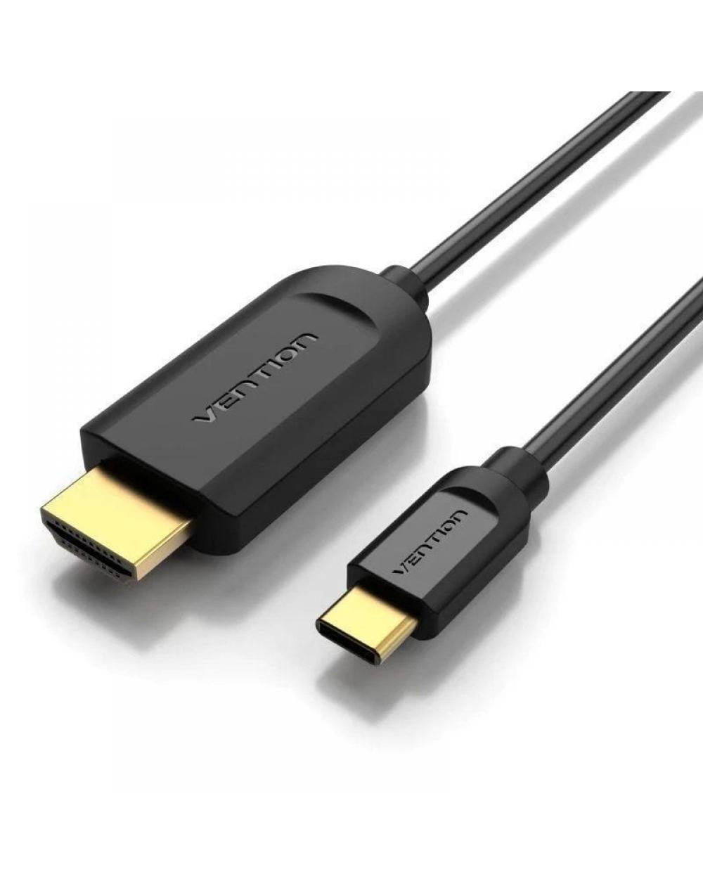 Cable Conversor HDMI 1.4 4K Vention CGUBF/ USB Tipo-C Macho - HDMI Macho/ 1m/ Negro