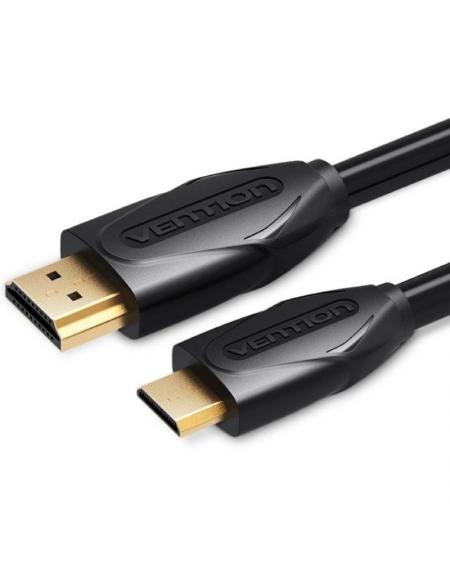 Cable HDMI Vention VAA-D02-B200/ HDMI Macho - Mini HDMI Macho/ 2m/ Negro