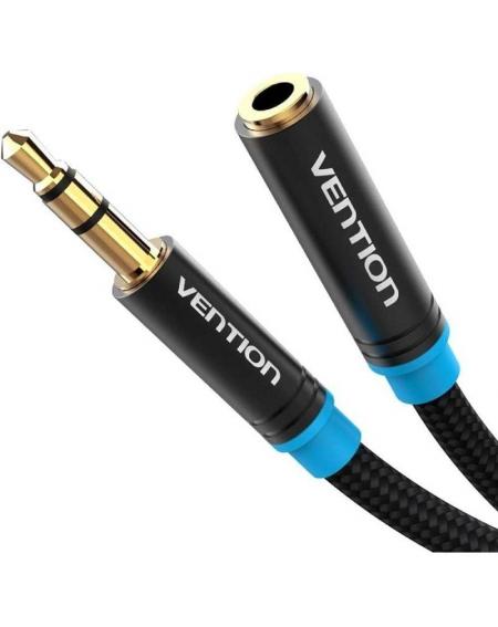 Cable Estéreo Vention VAB-B06-B200-M/ Jack 3.5 Macho - Jack 3.5 Hembra/ 2m/ Negro