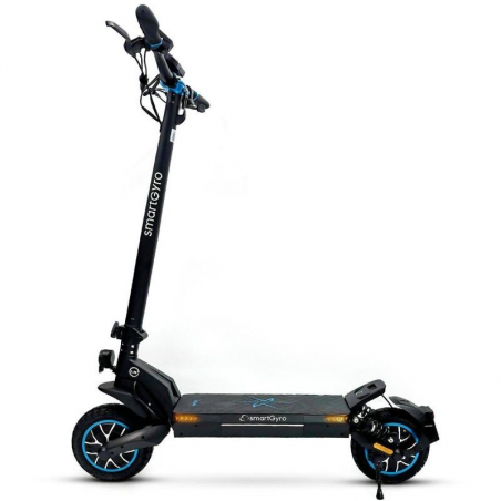 Patinete Eléctrico SmartGyro CrossOver Dual Max/ Motor 1000W/ Ruedas 10'/ 25km/h /Autonomía 60km/ Negro