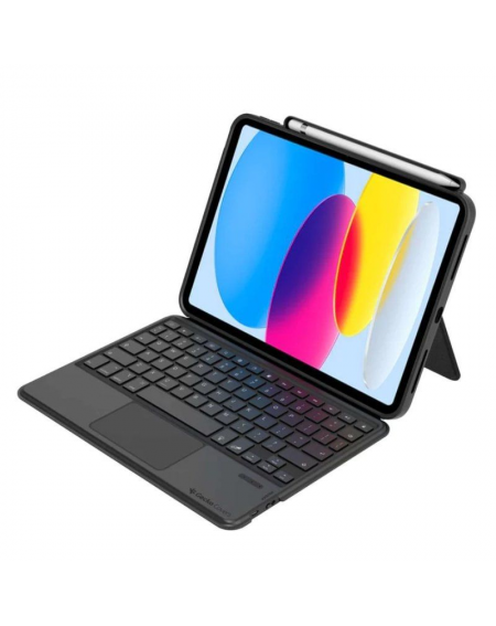 Funda con Teclado Gecko V10KC61-ES para Tablet iPad 2022 de 10.9'/ Negra