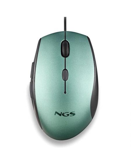 Ratón Ergonómico NGS Moth Ice/ Hasta 1600 DPI/ Verde Hielo