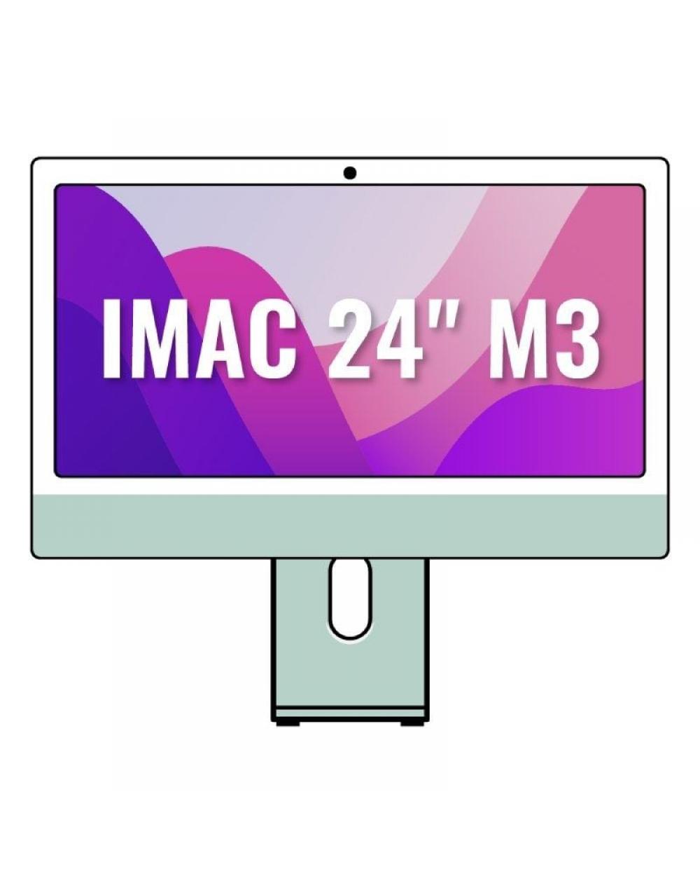 Apple iMac 24' Retina 4,5K / M3 8-Core CPU/ 8Gb/ 256Gb SSD/ 10-Core GPU/ Verde