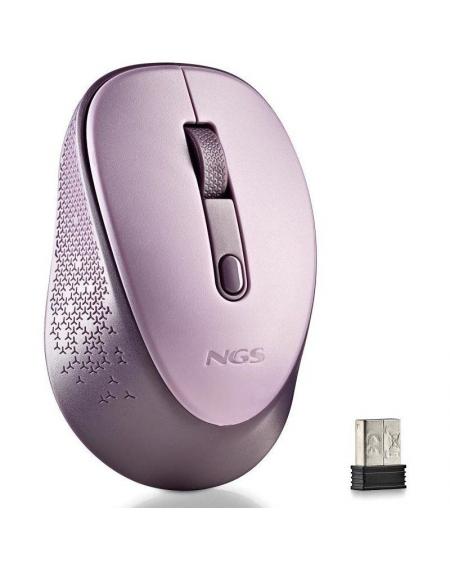 Ratón Inalámbrico NGS Dew Lilac/ Hasta 1600 DPI/ Lila