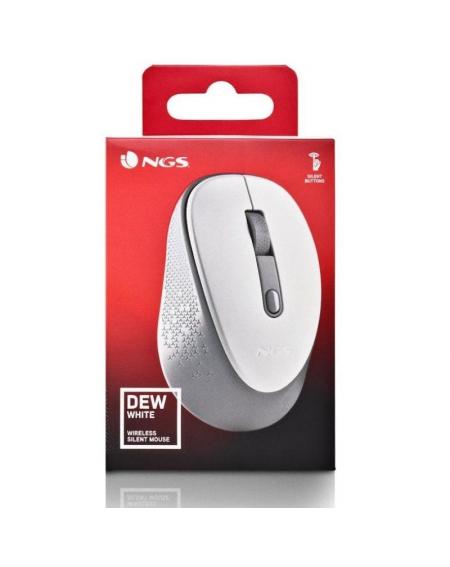 Ratón Inalámbrico NGS Dew White/ Hasta 1600 DPI/ Blanco