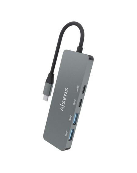 Hub USB Tipo-C Aisens A109-0694/ 2xUSB/ 2xUSB Tipo-C/ Gris