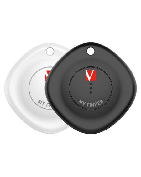 Localizador Verbatim My Finder Bluetooth Tracker MYF-02 compatible con Apple/ Incluye Llavero y Pila/ Negro y Blanco/ Pack de 2