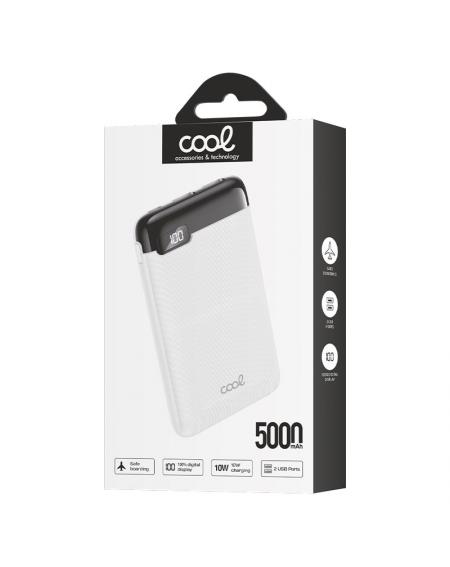 Bateria Externa Power Bank 5000 mAh Display COOL 10W Blanco