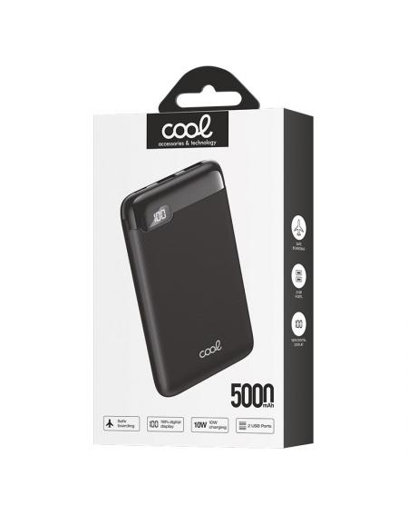 Bateria Externa Power Bank 5000 mAh Display COOL 10W Negro