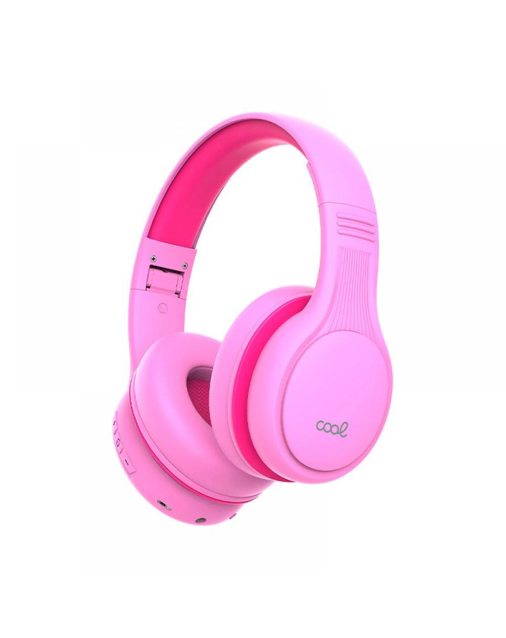 Auriculares Stereo Bluetooth Cascos Infantiles COOL Kids Rosa (Volumen Limitado)