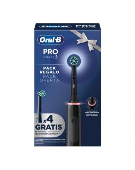 Cepillo Dental Braun Oral-B Pro 3/ Incluye 4 Cabezales/ Negro