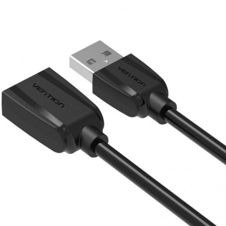 Cable Alargador USB 2.0 Vention VAS-A44-B050/ USB Macho - USB Hembra/ 50cm/ Negro