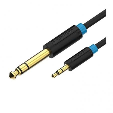 Cable Estéreo Vention BABBF/ Jack 6.5 Macho - Jack 3.5 Macho/ 1m/ Negro