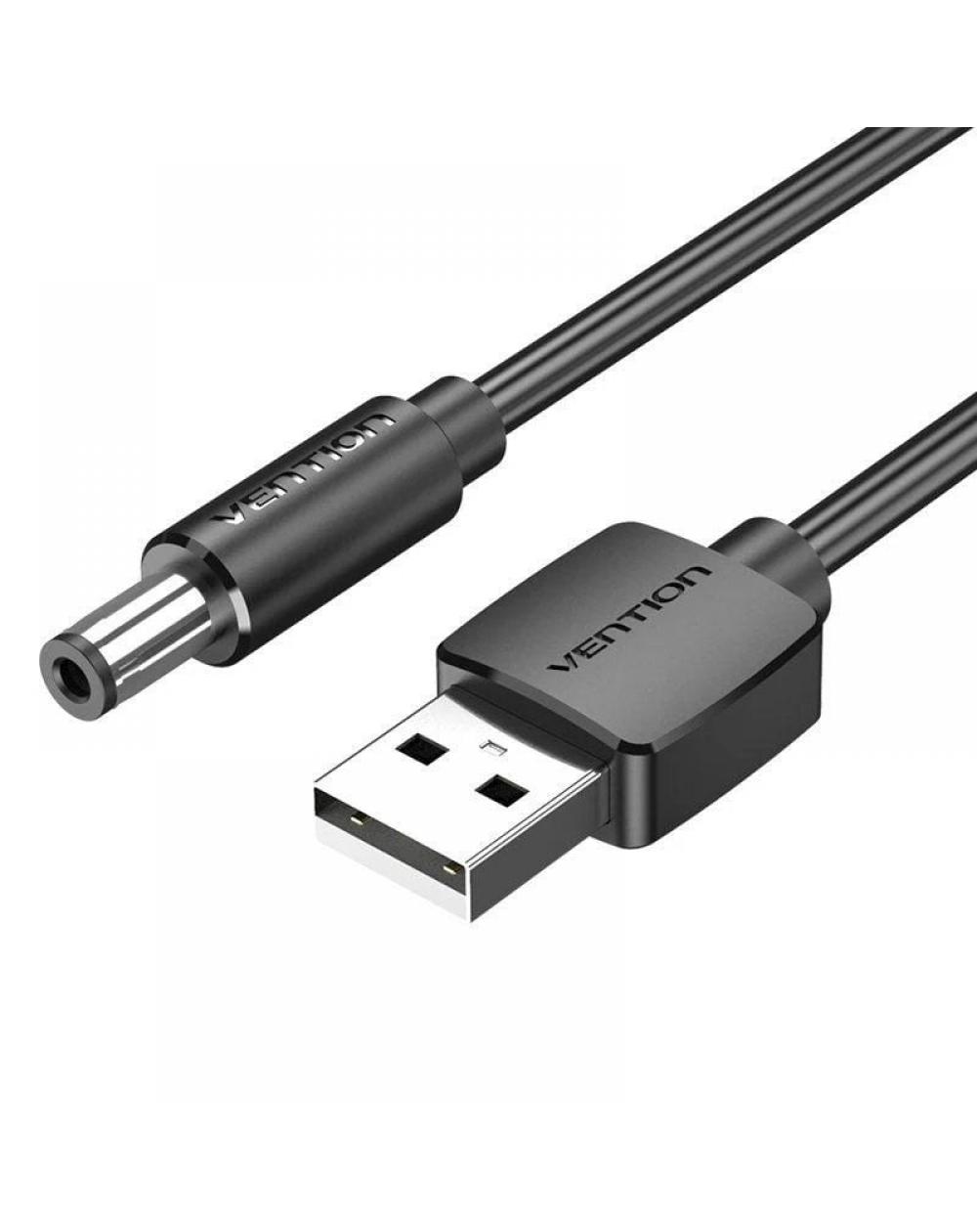 Cable Alimentación Vention CEYBD/ USB-A Macho - DC 5.5mm Macho/ 50cm/ Negro