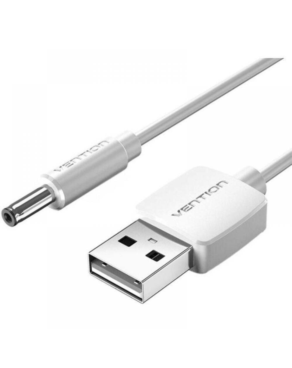 Cable Alimentación Vention CEYWD/ USB-A Macho - DC 5.5mm Macho/ 50cm/ Blanco