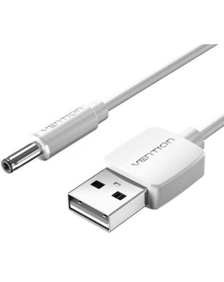 Cable Alimentación Vention CEYWG/ USB-A Macho - DC 5.5mm Macho/ 1.5m/ Blanco