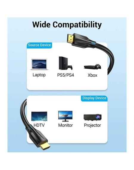 Cable HDMI 2.1 8K Vention AANBJ/ HDMI Macho - HDMI Macho/ 5m/ Negro