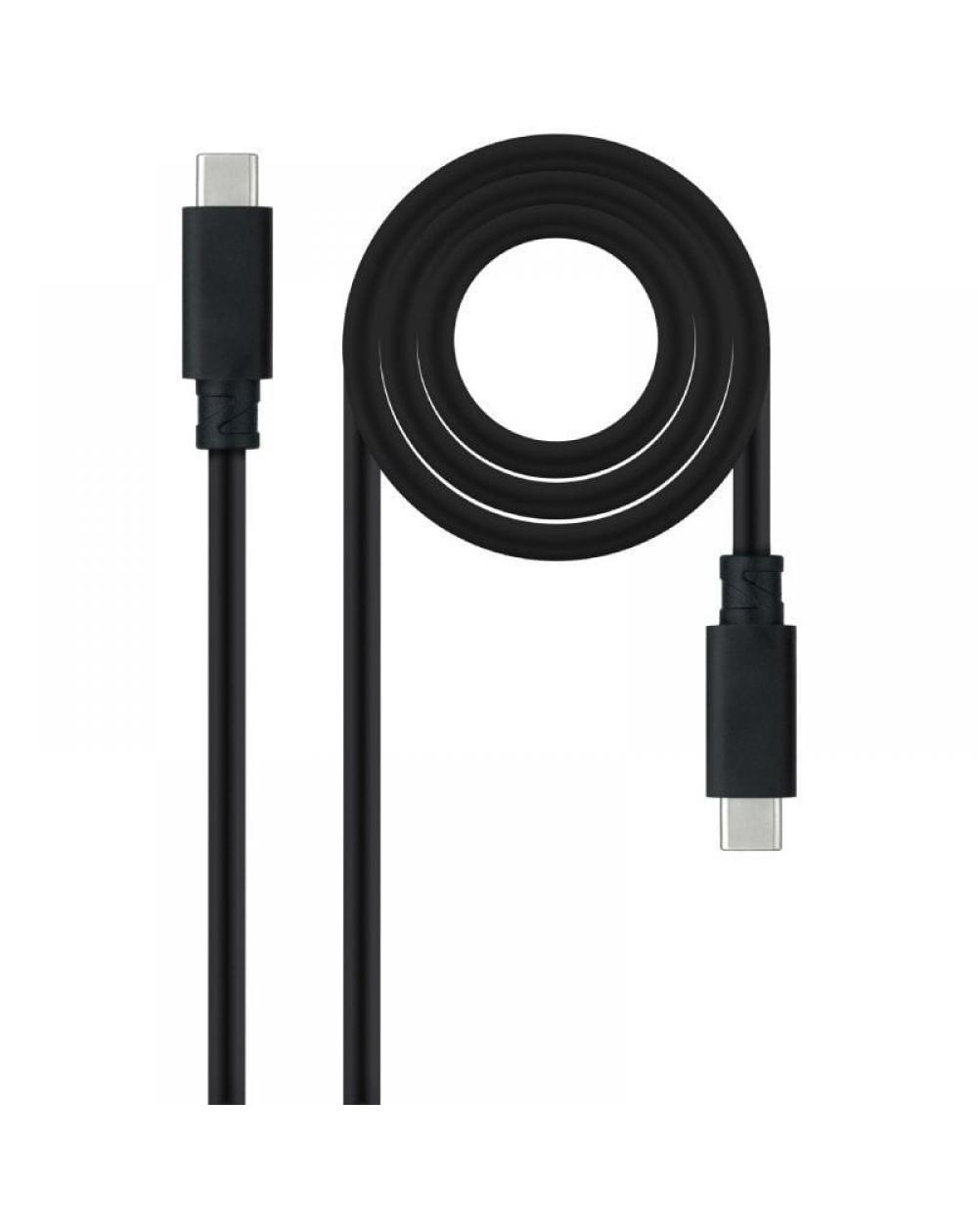 Cable USB 3.2 Nanocable 10.01.4103/ USB Tipo-C Macho - USB Tipo-C Macho/ Hasta 100W/ 20Gbps/ 3m/ Negro