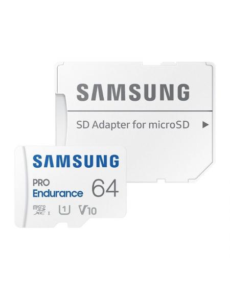 Tarjeta de Memoria Samsung Pro Endurance 64GB microSD XC con Adaptador/ Clase 10/ 100MBs