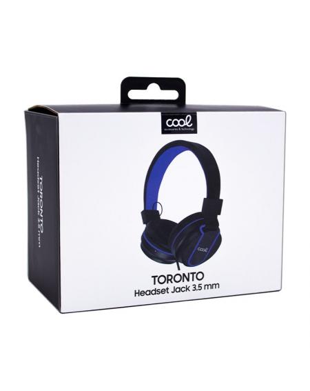 Auriculares Cascos Jack 3,5 mm COOL Toronto Con Micro Negro-Azul