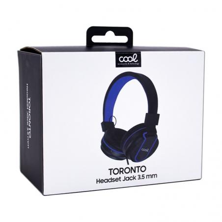 Auriculares Cascos Jack 3,5 mm COOL Toronto Con Micro Negro-Azul
