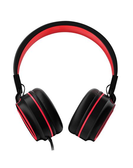 Auriculares Cascos Jack 3,5 mm COOL Toronto Con Micro Negro-Rojo