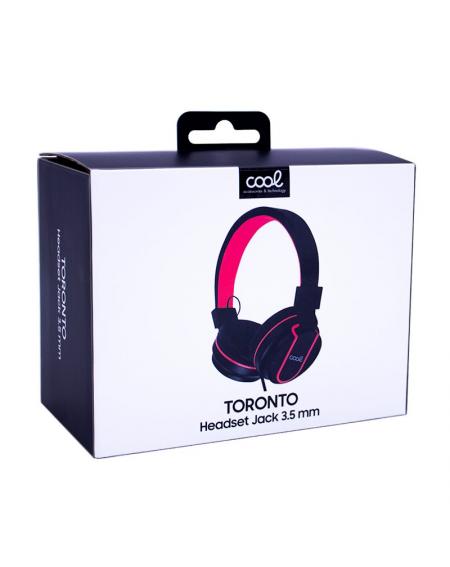 Auriculares Cascos Jack 3,5 mm COOL Toronto Con Micro Negro-Rojo