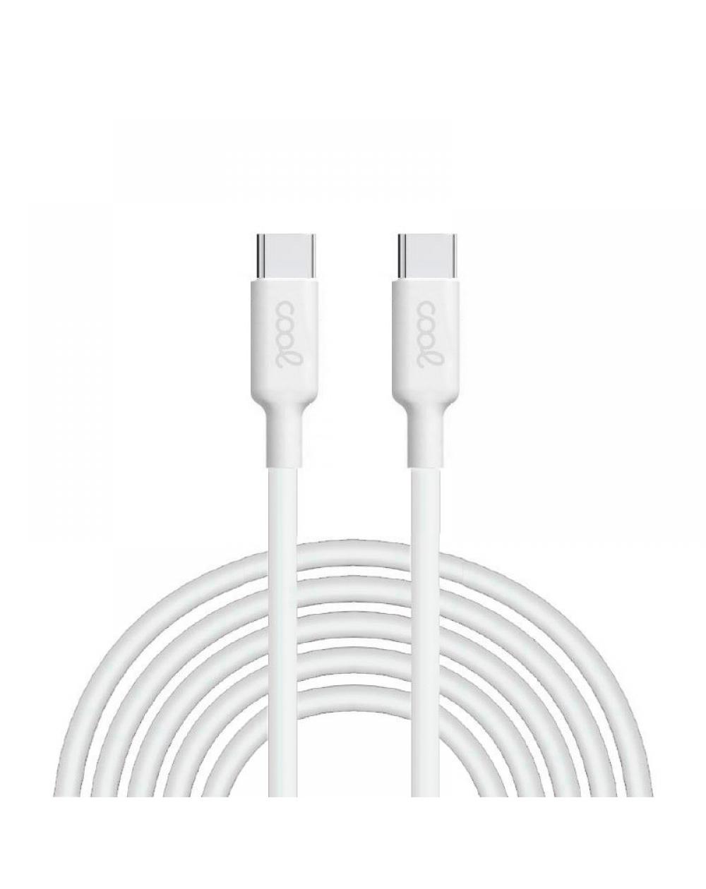 Cable USB Compatible COOL Universal TIPO-C a TIPO-C (3 metro) Blanco 3 Amp