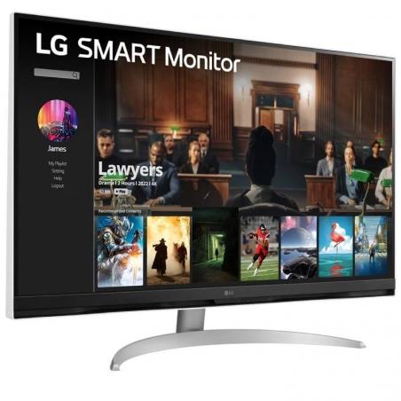 Smart Monitor LG 32SQ700S-W 31.5'/ 4K/ Smart TV/ Multimedia/ Plata y Blanco