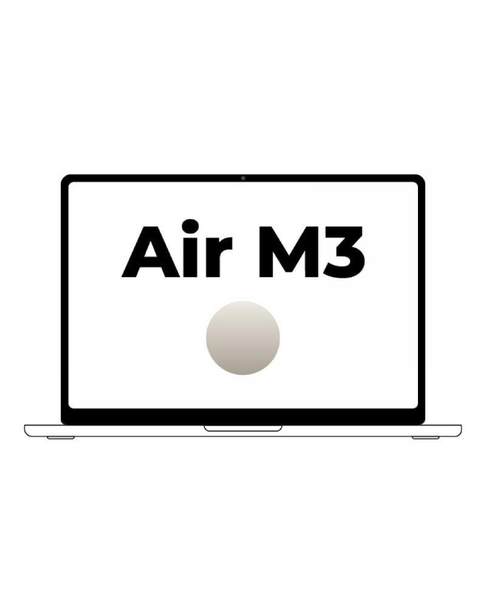 Apple Macbook Air 15' / M3 8-Core CPU/ 8Gb/ 256Gb SSD/ 10-Core GPU/ Blanco Estrella