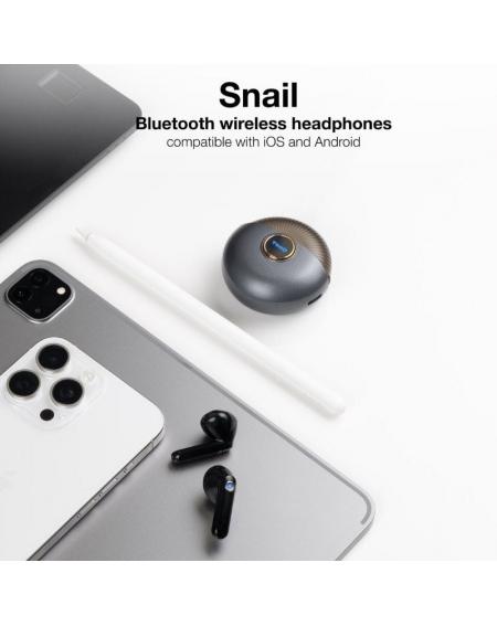 Auriculares Bluetooth TooQ Snail TQBWH-0060G con estuche de carga/ Autonomía 4h/ Grises y Negros