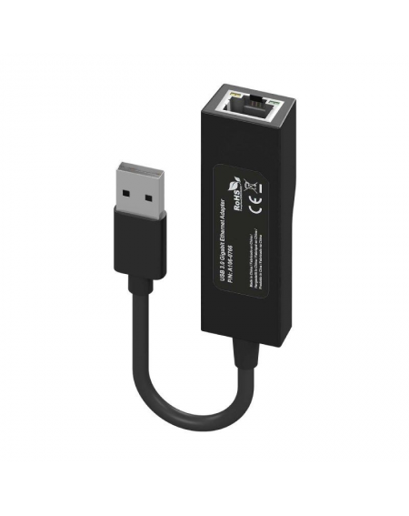 Adaptador USB 3.0 Aisens A106-0766/ USB Macho - RJ45 Hembra/ 15cm/ Negro