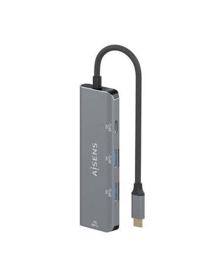 Hub USB Tipo-C Aisens A109-0762/ 3xUSB/ 1xUSB Tipo-C/ Gris