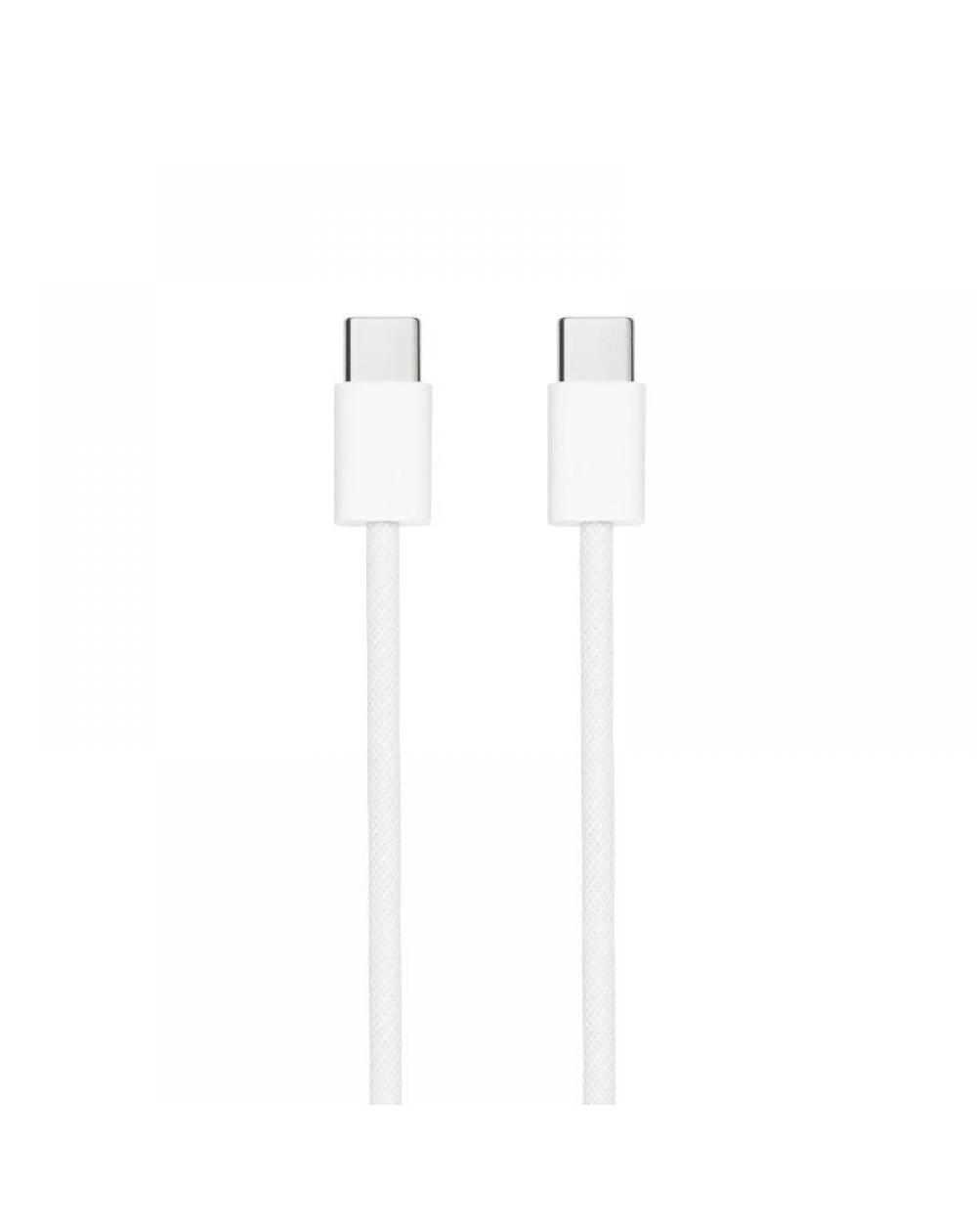 Cable USB 2.0 Tipo-C Nanocable 10.01.6001-CO/ USB Tipo-C Macho - USB Tipo-C Macho/ Hasta 60W/ 480Mbps/ 1m/ Blanco