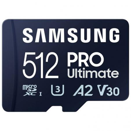 Tarjeta de Memoria Samsung Pro Ultimate 512GB microSD XC con Adaptador/ Clase 10/ 200MBs