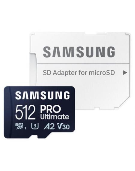 Tarjeta de Memoria Samsung Pro Ultimate 512GB microSD XC con Adaptador/ Clase 10/ 200MBs