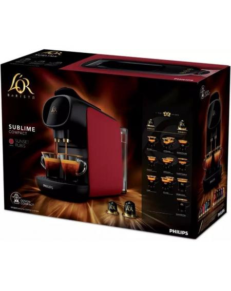 Cafetera de Cápsulas Philips L'Or Barista Sublime LM9012/50/ Compatible cápsulas Nespresso y L'OR/ Negra y Roja