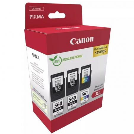 Cartucho de Tinta Original Canon PG-560XL + CL-561XL Multipack Alta Capacidad/ 2x Negro/ Tricolor