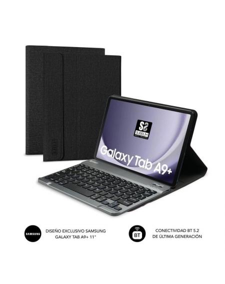 Funda con Teclado Subblim KeyTab Pro BT para Tablets Samsung Galaxy A9+/ Negra