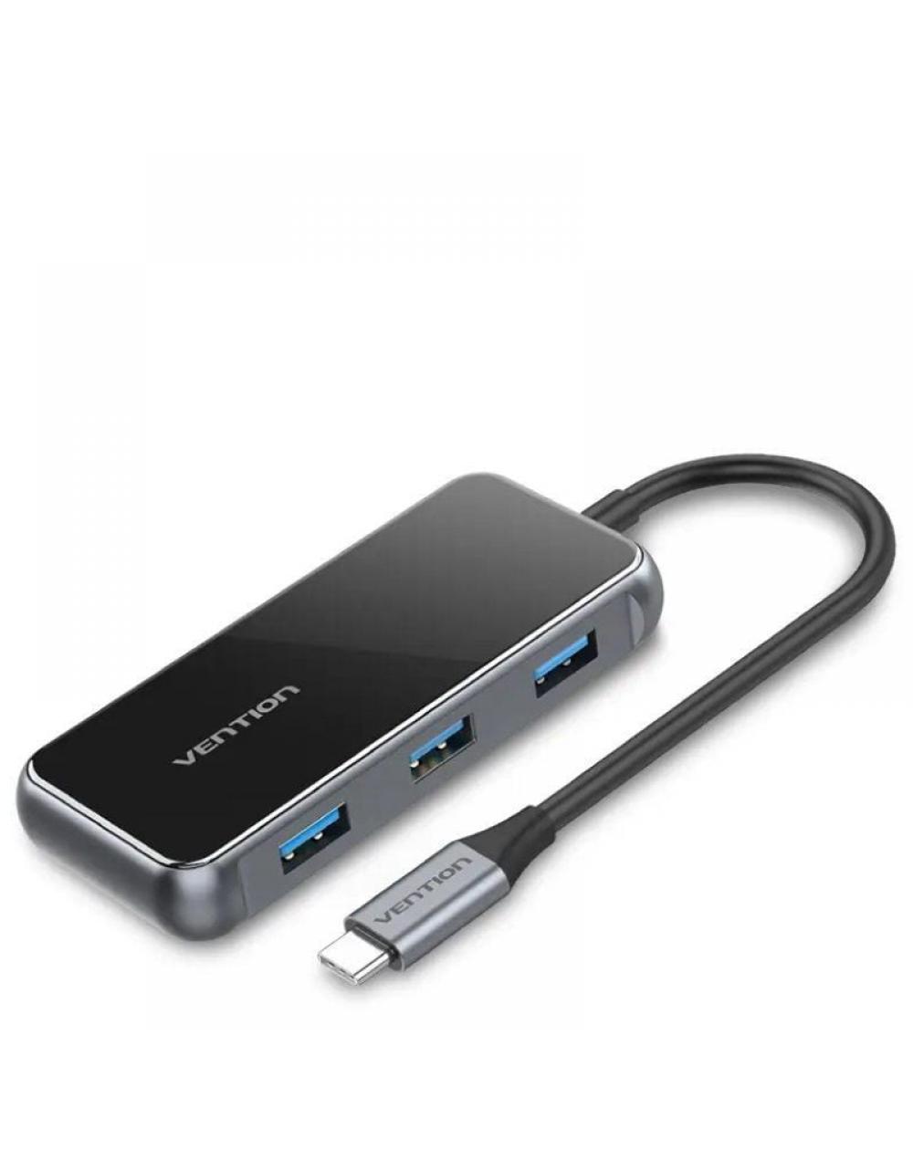 Docking USB Tipo-C Vention TFFHB/ 1xHDMI 4K/ 3xUSB/ 1xRJ45/ 1xUSB Tipo-C PD/ Gris