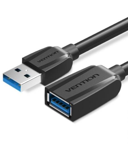 Cable Alargador USB 3.0 Vention VAS-A45-B050/ USB Macho - USB Hembra/ 5Gbps/ 50cm/ Negro
