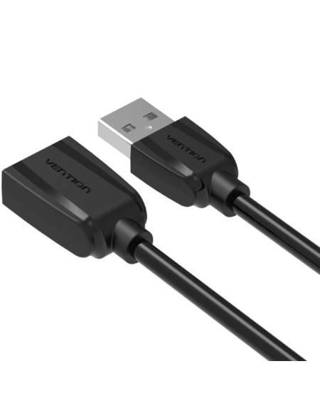 Cable Alargador USB 3.0 Vention VAS-A45-B050/ USB Macho - USB Hembra/ 5Gbps/ 50cm/ Negro