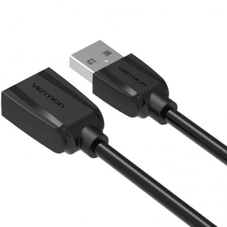 Cable Alargador USB 3.0 Vention VAS-A45-B100/ USB Macho - USB Hembra/ 5Gbps/ 1m/ Negro