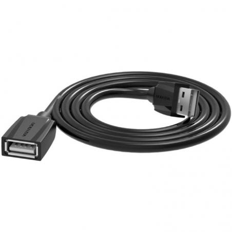 Cable Alargador USB 3.0 Vention VAS-A45-B100/ USB Macho - USB Hembra/ 5Gbps/ 1m/ Negro