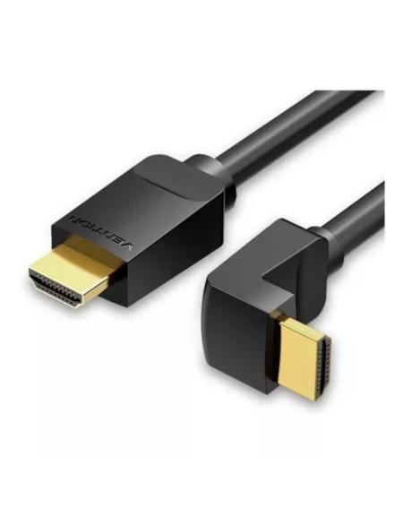 Cable HDMI 2.0 4K Acodado 90º Vention AARBG/ HDMI Macho - HDMI Macho/ 1.5m/ Negro